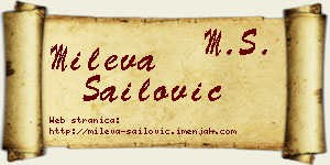 Mileva Sailović vizit kartica